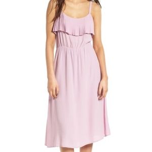 NWT Leith Pleated Trim Spaghetti Strap Midi Dress